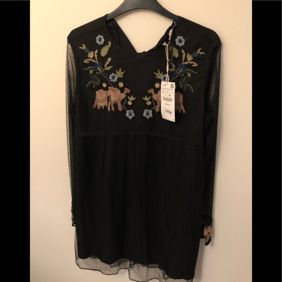 Zara Dresses & Skirts - ZARA Plumetis Embroidered Dress